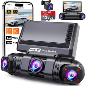 Enlik 2K+1080p 4-Channel 360 Front & Rear Dash Cam: Pre-orders for $49