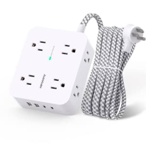 8-Outlet Surge Protector Power Strip w/ USB: $9.99
