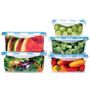Art & Cook 10-Piece Plastic Food Storage Container Set: $11.93