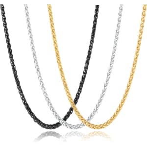 Awrovi 3-Piece Wheat Chain Necklace Set: $7.99
