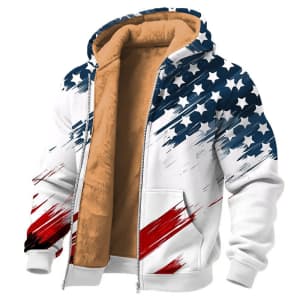 Men's American US Flag Fleece Hoodie Jacket: $19 Men's American US Flag Fleece Hoodie Jacket: $19