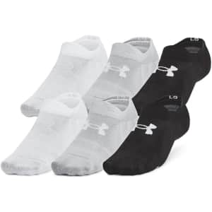 Under Armour Essential Ultra Low Tab Socks 6-Pack: $15 w/ Prime