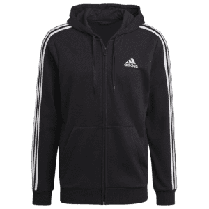 adidas Men's Essentials French Terry 3-Stripes Full-Zip Hoodie: $14