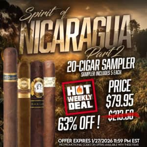 Fields of Nicaragua II 20-Cigar Sampler at SmokeInn: $80