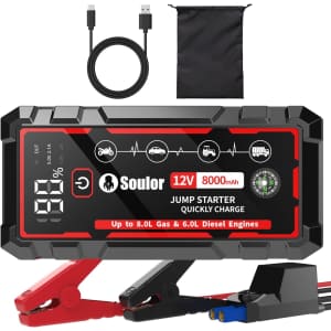 Soulor 5000A Portable Jump Starter: $16.19