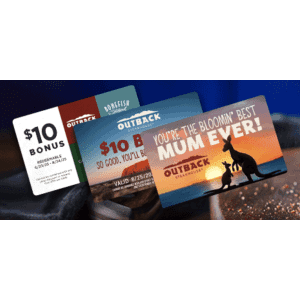 $70 in Outback Steakhouse Gift Cards: $50 $70 in Outback Steakhouse Gift Cards: $50