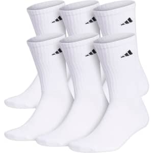 adidas Men's Athletic Cushioned Arch Compression Crew Socks 6-Pack: $13