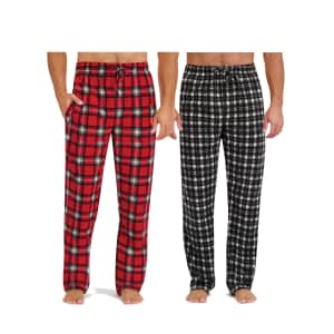 Hanes Men's Microfleece Pajama Pants 2-Pack: $10.98