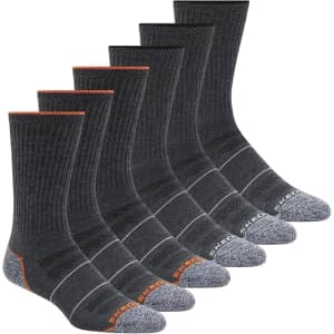 Skechers Men's Work Crew Socks 6-Pack: $8