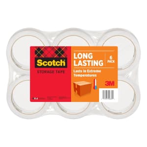 Scotch Long Lasting Storage Packing Tape 6-Pack: $12