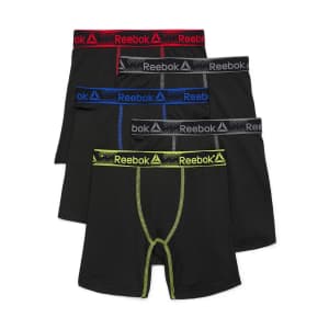 Reebok Boys' Performance Featherweight Boxer Brief 5-Pack: $7