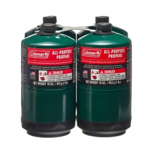 Coleman 16-oz. All Purpose Propane Gas Cylinder 4-Pack: $19