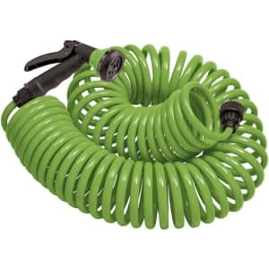 Orbit 50-Ft. Coil Garden Hose w/ 8-Pattern Nozzle: $20.09