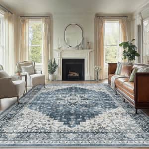Amada Homefurnishing 8x10-Foot Washable Area Rug: $49.59