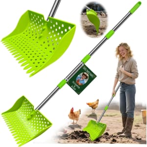 12" 2-in-1 Chicken Poop Scooper & Rake: $22