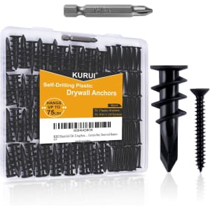Kurui 140-Piece Self Drilling Drywall Anchors Kit: $12.79