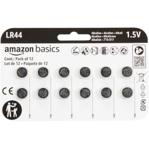 Amazon Basics 12-Pack LR44 Alkaline Button Cell Battery: $5.99 via Subscribe & Save w/ Prime