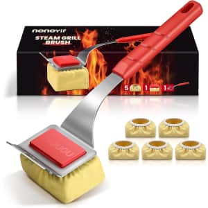 nonoYif Bristle-Free Grill Brush w/ 5 Replacement Pads: $23.29