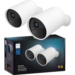 Philips Hue Battery 1080p Wireless Security Camera 2-Pack: $239.99