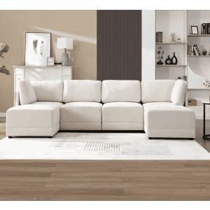 Morden Fort 120" Modular U-Shaped Sectional with Chaise Ottoman: $691.13