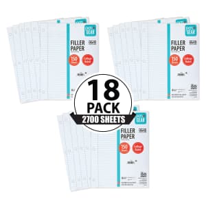 Pen+Gear College Rule Filler Paper 150-Sheet 18-Pack (2,700 sheets): $8.50