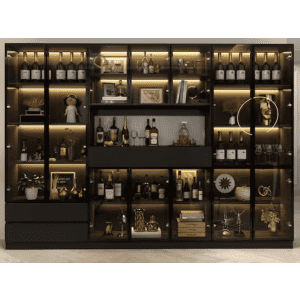 Fufu & Gaga 30-Shelf Combo Bookcase with Tempered Glass Doors: $747