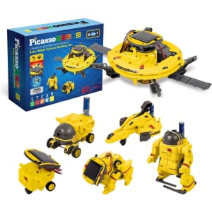 PicassoTiles 6-in-1 STEM Solar Robot Science Building Kit: $11.99