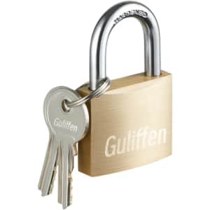 Solid Brass Padlock with Key: $3.69