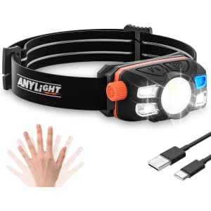 Anylight Rechargeable LED Headlamp w/ Motion Sensor: $9.99