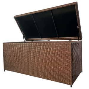 140-Gallon PE Rattan Wicker Storage Box: $107