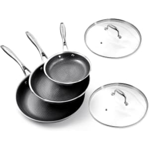 Deluxe Hybrid Ceramic Nonstick 5-Piece Fry Pan Set: $249.98