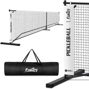 Fostoy Portable 22-Foot Pickleball Net Set w/ Carry Bag: $31.99