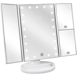 Deweisn Tri-Fold Lighted Vanity Mirror with LED: $9.99 Deweisn Tri-Fold Lighted Vanity Mirror with LED: $9.99