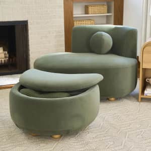 BH&G Juliet Velvet Chaise & Storage Ottoman: $268