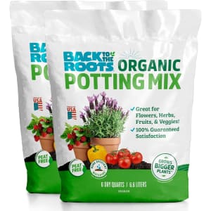 Back to the Roots 100% Organic Potting Mix 6-Quart Bag 2-Pack: $14 w/ Prime Back to the Roots 100% Organic Potting Mix 6-Quart Bag 2-Pack: $14 w/ Prime