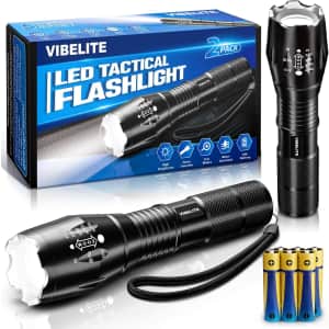 Vibelite 1100 Lumen Tactical Flashlight 2-Pack: $8.99 Vibelite 1100 Lumen Tactical Flashlight 2-Pack: $8.99