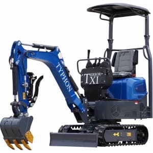 Typhon Storm Mini Excavator 1.1-Ton Trench Digger w/ Boom Swing & Bucket: $5,095