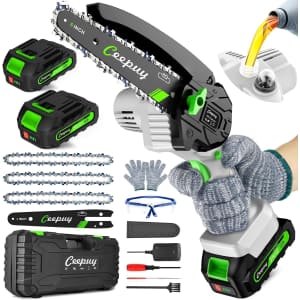 Ceepuy 6" Cordless Mini Chainsaw: $33.59