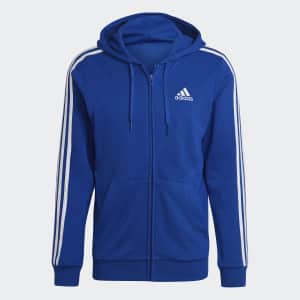 adidas Men's Essentials French Terry 3-Stripes Full-Zip Hoodie: $19