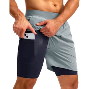 Soothfeel Men's Running Shorts w/ Compression Liner: $12.99