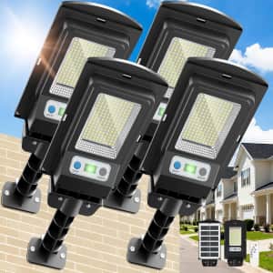 Wywna Solar Powered Motion Sensor Street Lights 4-Pack: $39.99 Wywna Solar Powered Motion Sensor Street Lights 4-Pack: $39.99