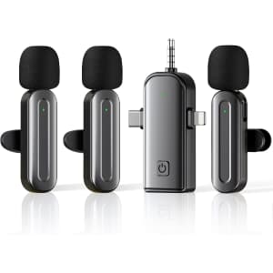 Awsens 3-in-1 Wireless Lavalier Microphone 3-Pack: $12.49