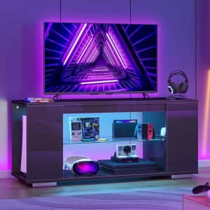 Pinmoco LED TV Stand for up to 55" TVs: $79.99