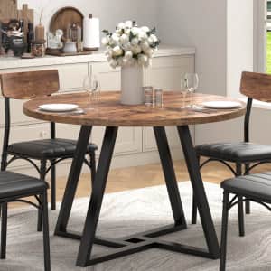 Vipuse 42" Round Wooden Table: $90