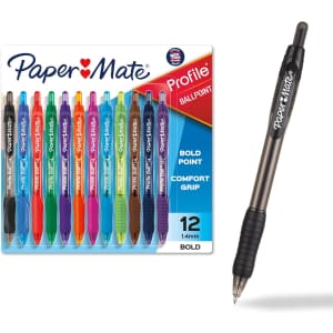 Paper Mate Profile Assorted Retractable Ballpoint Pens 12-Pack: $8