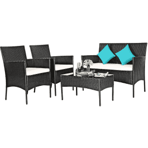 Costway 4-Piece Wicker Conversation Set: $110