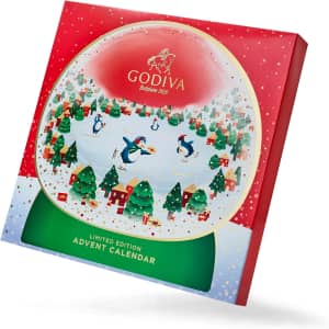 Godiva Chocolatier 2024 Deluxe Snowglobe Advent Calendar: $30