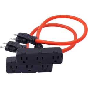 KMC 3-Outlet Power Extension Cord 2-Pack: $6