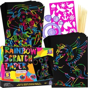 PURPLE LADYBUG Rainbow Scratch Art Paper Set: $9.98