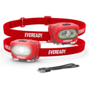 Eveready LED Rechargeable Headlamp 2-Pack: $7.64